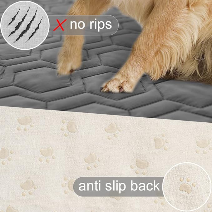 Tcksstex Waterproof and Non-Slip Dog Bed Cover and Pet Blanket Sofa Pet Bed Mat ，car Incontinence Mattress Protectors Furniture Couch Cover for Most Cats Dogs, Pets（82x102-Dark Grey）