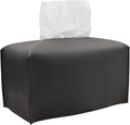 Livelab Tissue Box Cover, Rectangular Modern Decorative PU Leather Tissue Box Case Organizer Holder for Vanity Countertop, Night Stands, Livingroom, Office Desk & Car 9.5X5X5'' | Dark Gray