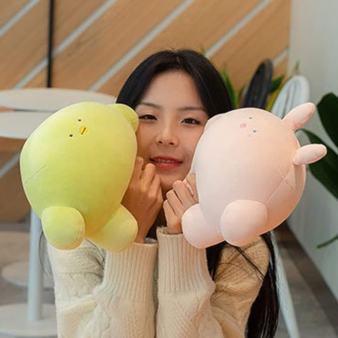 REFAHB 9" Soft Plush Rabbit Toy - Cylindrical Body Pillow for Kids, Cute Stuffed Animal for Bedding & Nap Time