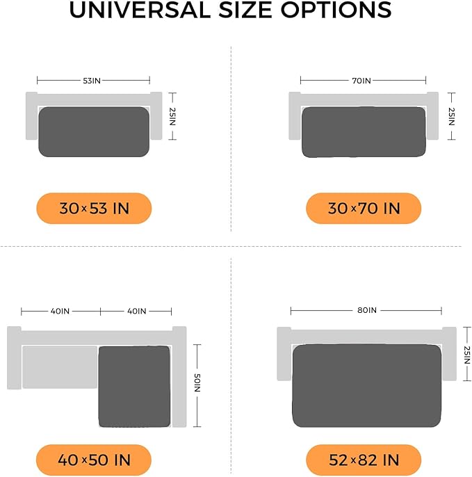 Luciphia 100% Waterproof Couch Cover Blanket for Dogs Anti-Slip Pet Couch Protector Sofa Mat Puppy Cat Blanket with Non-Slip Bottom, Grey, 30x53 Inch