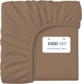Lane Linen 100% Egyptian Cotton King Size Fitted Sheet Only (79"x81" + 16") - Elegant Sateen Weave, Ultra Soft, Breathable, Highly Durable, Deep Pockets Upto 17" - Taupe