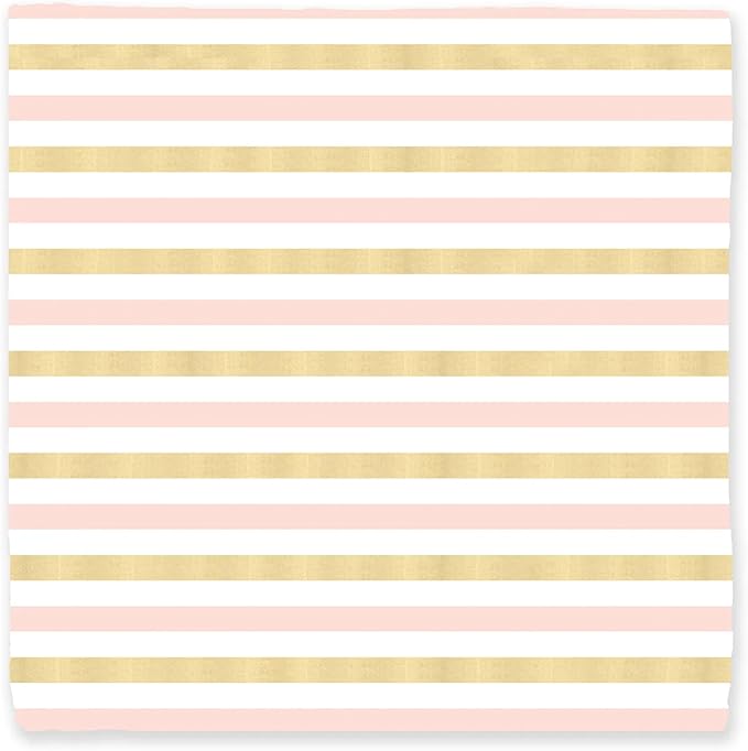 SwaddleDesigns Cotton Muslin Swaddle Blanket, Receiving Blanket for Baby Girls, Best Registry Gift, 46x46 inches, Pink and Gold Shimmer Stripes