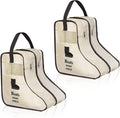KOVOSCH 2 Pack Portable Boots Storage Bag, Beige Shoe Bags for Storage and Travel Dust Proof Travel Shoe Bags for Packing (Medium)
