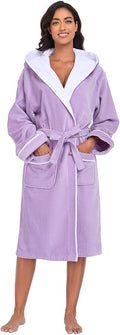 YEAUPE PRO Bathrobe for Women, 100% Cotton Spa Robe, OEKO-TEX, Terry Velour, Knee Length (Runs Small, Size Up)