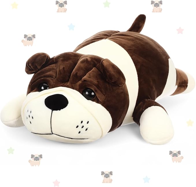 Vertintong 17.7" Huggable Dog Plush, Cute Stuffed Animal, Soft Adorable Cuddle Companion for Kids, Easter Birthday Plush Pillow Gift for Boys and Girls