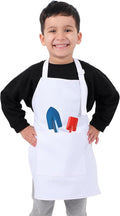 Kids Aprons for Cooking Waterdrop Resistant Aprons for Girl & Boy Toddler Apron for Painting, Gardening, Baking, Smock (White, Small (3-5 years))
