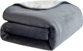 PFIMIGH Waterproof Dog Blanket, 3-Layer Flannel and Sherpa Pet Throw, Reversible Protector Cover for Bed Couch Sofa, Grey, 80"x90"