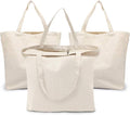 Segarty Blank Tote Canvas Bag with Zipper, 3pcs 19.7x15.7 inch Bags with Handles, 12oz Heavy Duty Reusable Washable Grocery Shopping Bags Plain Bags for Teacher DIY Art Craft Paint Embroidery
