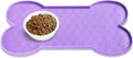PWTAA Dog Food Mat Anti-Slip Silicone Dog Bowl Mat Thicker Pet Placemat Waterproof Cat Feeder Pad with Raised Edge Puppy Kitten Feeding Mats Suitable Small Medium-Sized Dogs Cats Eating Tray