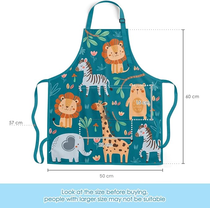 SANDJEST Kids Apron with Chefs Hat Set, Kitchen Apron Gifts
