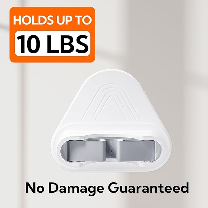 hookay 10lbs Broom and Mop Grippers, Damage-Free Hanging Wall Mount Broom Holder, No Tools Removable Hanging Organizer for home organization, Holds up to 10 lb, 2 Hangers and 6 Adhesive Strips