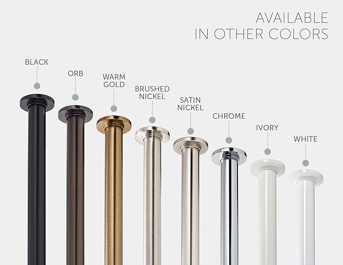 Ivilon Tension Curtain Rod - Spring Tension Rod for Windows or Shower, 54 to 90 Inch. Black