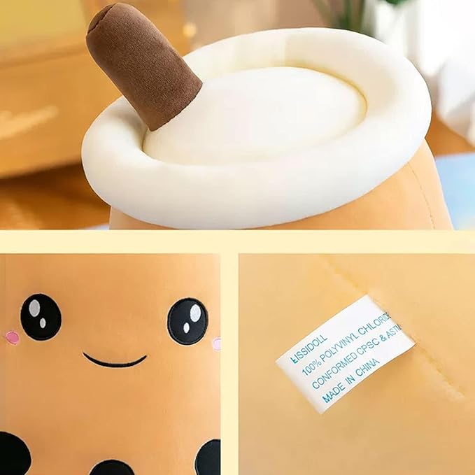 VSFNDB Cute Boba Tea Plush Stuffed Animal Toy 14 Inch Bubble Tea Kawaii Plushies Cartoon Soft Milk Tea Cup Cuddly Pillow Home Hugging Birthday for Children Kids Boys Girl Room Decor Bedtime, 14Inches