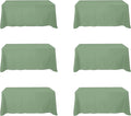 BRILLMAX 6 Pack Sage Green Tablecloths for 6 Foot Rectangle Tables 90 x 132 Inch - 6ft Rectangular Bulk Linen Polyester Fabric Washable Cloth Cover for Wedding Reception Banquet Birthday Party