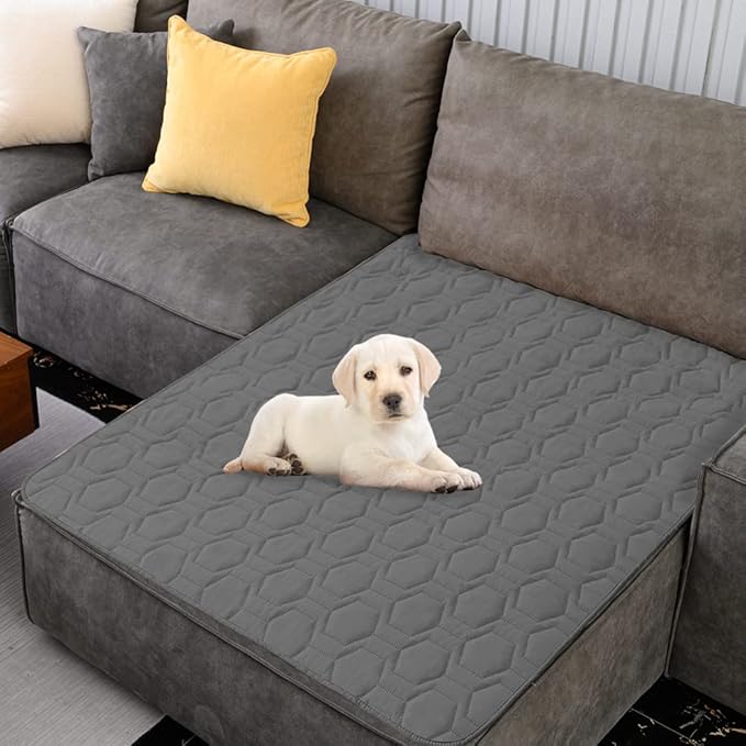 Tcksstex Waterproof and Non-Slip Dog Bed Cover and Pet Blanket Sofa Pet Bed Mat ，car Incontinence Mattress Protectors Furniture Couch Cover for Most Cats Dogs, Pets（82x102-Dark Grey）