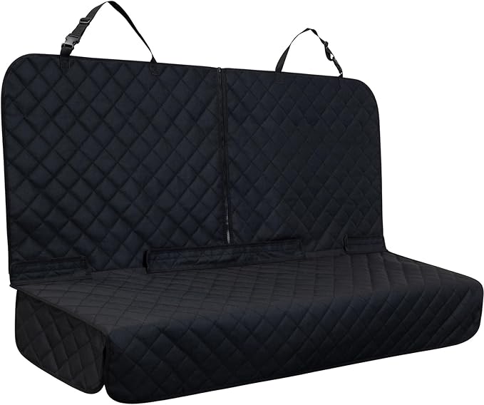 YOVEEKLE Back Car Seat Cover for Dogs, Nonslip Waterproof Dog Car Seat Protector for Rear Bench Stays Securely in Place Fits for Vehicles & SUVs (All Black)
