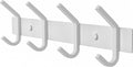 SAYONEYES White Coat Rack Wall Mount – 12 Inch Stainless Steel Hook Rail with 4 Heavy Duty Double Coat Hooks – Wall Mounted Coat Hanger for Entryway, Bathroom, Bedroom, Towel, Hat Organizer