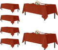 sancua Thanksgiving Tablecloths for 6 Foot Rectangle Tables, 6 Pack Burnt Orange - Washable Polyester Fabric Fall Table Cloth for Holiday Party, Birthday, Banquet Reception, 54x108 Inch Rust
