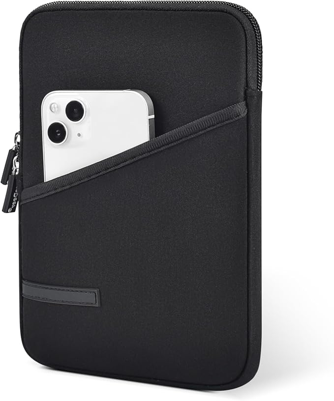 Neoprene Tablet Sleeve for 6-6.8" Amazon Kindle Paperwhite, Fire HD 7", 6" Kobo Clara 2E eReader Pouch Case Bag for 6" Kindle/Kindle Oasis/E-Reader, Black