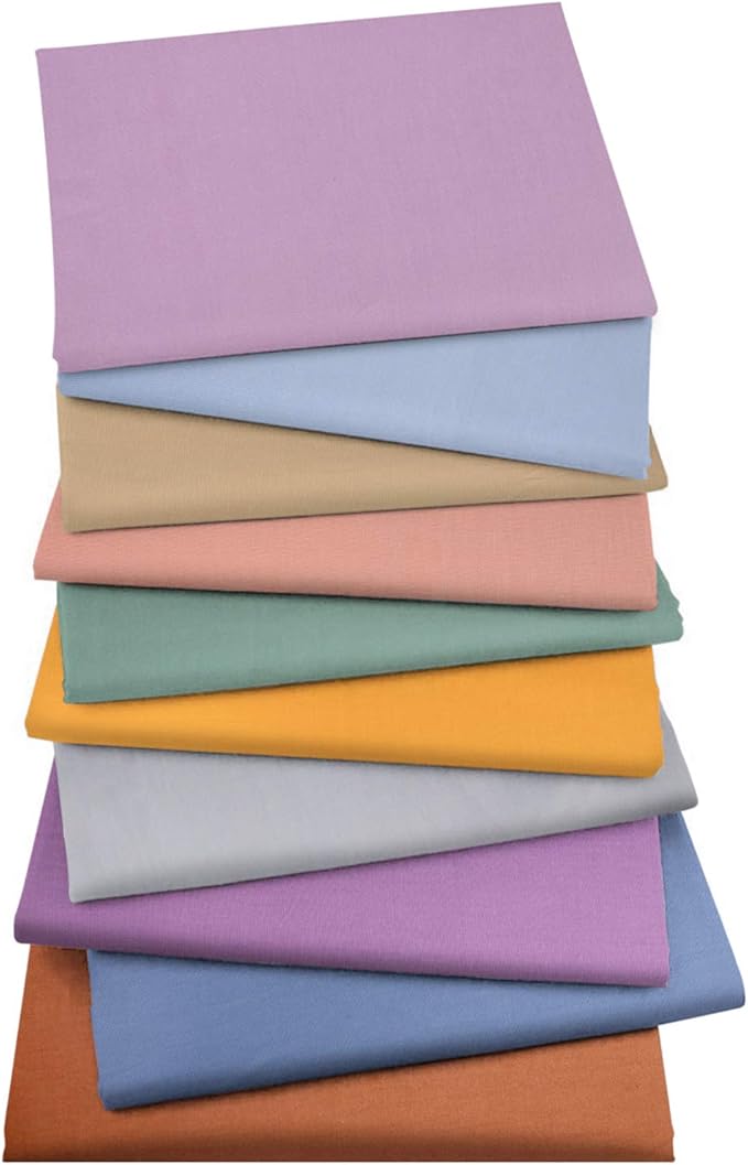Aubliss 10pcs Fat Quarter Fabric Bundles (100% Cotton - 20‘’ x 20‘’) Quilting Cotton Craft Fabric Pre-Cut Squares Sheets for Patchwork Sewing Quilting Crafting