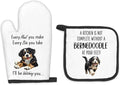 Bernedoodle Gifts Dog Oven Mitts and Pot Holders Sets, Bernedoodle Dog Gifts Dog Kitchen Accessories Sets, Complete Without a Bernedoodle Dog Heat Resistant Oven Glove Potholders for Kitchen