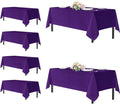 sancua Rectangle Tablecloths for 6 Foot Tables, 6 Pack - Washable Polyester Fabric Table Cloth for Halloween Party, Wedding Birthday Banquet Reception, 54x108 Inch, Purple
