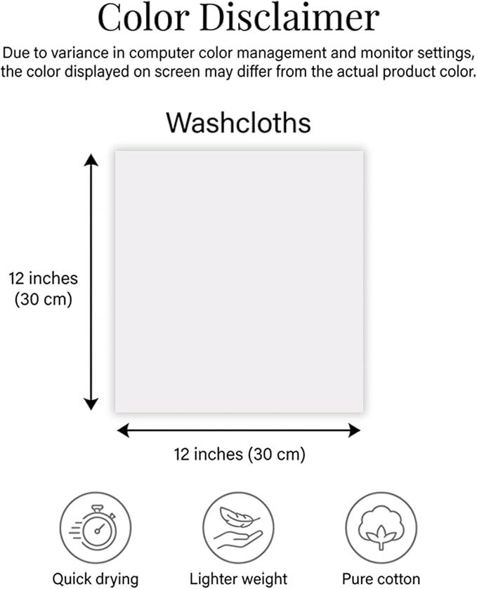 RIVERSIDE 24 Pack Washcloths Set - 100% Cotton [12x12 Inches] - 500 GSM, Soft, Quick-Dry & Highly Absorbent Face Towels - Perfect for Bathroom, Gym, Hotel, Spa & Travel - Sage Green