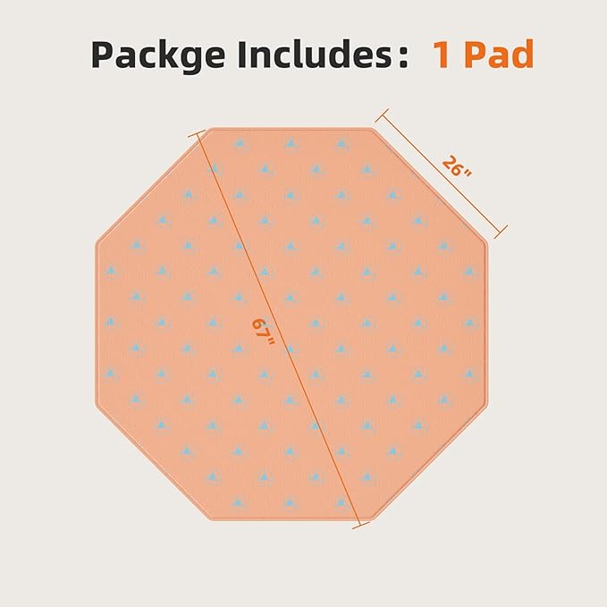 PJYuCien Washable Pee Pads for Dogs 1 Pack, 67" x 26" Octagonal Non-Slip and Leak-Proof Pee Mat, Puppy Training Pads for Whelping, Playpen, Crate, Bed （24/30/36/42'' 8 Panels Pen）