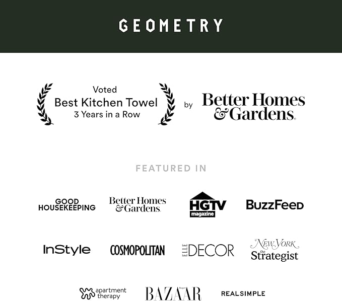 GEOMETRY Kitchen Tea Towels - Quick Dry Microfiber Dish Towels for Kitchen All Lined Up, 18" x 30" 1 Pack