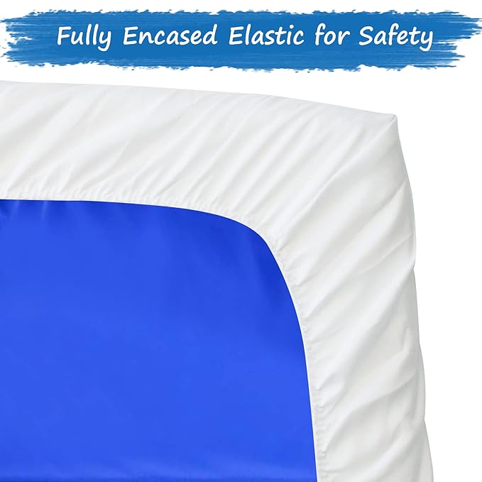 Nap Mat Sheet 10 Pack, 24" x 48" x 4" Fitted Elastic Corners Preschool Day Care Rest Cover, Soft & Breathable Baby Sheets Fit for Regalo My Cot Portable Toddler Bed and Joovy Travel Cot, White
