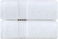 Milara Turkish Super-Plush Bathroom Hand Towels Set 2-Piece | Premium Cotton Hand Towels Set Absorbent, Durable with Hanging Loops | White Color Hand Towel, (16 x 30 Inches)