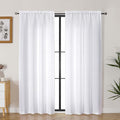 Lecloud Bessie White Curtains for Bedroom 72 Inches Long 2 Pcs, Light Filtering Modern Farmhouse Decor Living Room Curtains, Window Treatments Drapes for Dining Room, Each Panel 40" W x 72" L
