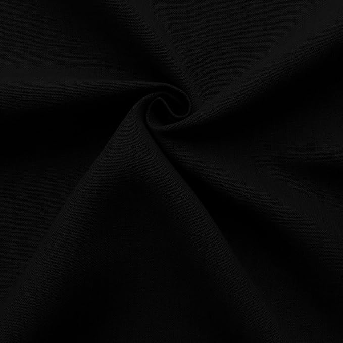 Barcelonetta | Linen Fabric | Natural Linen Cloth | Embroidery, Sewing | Soft, Breathable | 55" Wide | 70% Linen, 30% Rayon | Hemp, Jute, Needlework, Lining (Black, 2 Yard)