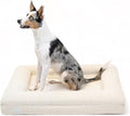 Bluewater Dog Luxury Boucle Orthopedic Memory Foam Dog Bed with Waterproof Liner and Machine Washable Cover with YKK Zippers (Medium 37" L x 30" W x 6" Th, Cloud)