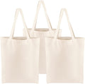 Segarty Small Canvas Tote Bag, 3 Pack 15x16 Shopping Totes for Women, Reusable Blank Canvas Shoulder Bag Aesthetic with Natural Cotton Cloth Bulk for DIY, Gift, Grocery, Beach, Travel