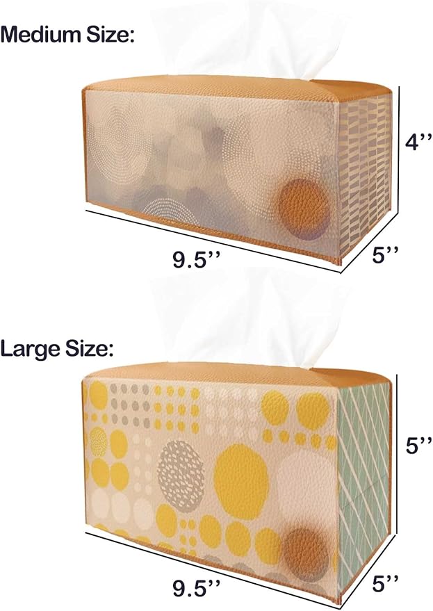 Leather Tissue Box Cover Rectangular – with Bottom Belt [JESMINI, White] Modern PU Leather Long Rectangle Tissue Box Cover Decorative for Bathroom Vanity Countertop/Night Stands/Office Desk