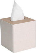 MOCHTERO Modern Square Tissue Box Cover, Decorative Bathroom Facial Tissue Holder,for Living Room, Car, Bedroom, Office,etc. Beige