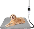 Ringco Large Dog Heating Pad with 12 Adjustable Temperature, Waterproof & Chew Resistant Pet Heating Pad with Timer, Heated Dog Bed with Fleecy Cover (L: 32” x 20”)