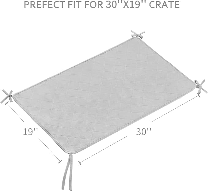 Waterproof Dog Crate Mat with Rope 2 Pack (30’’X19’’), Washable Pee Pads for Dogs, Non-Slip Training Pads for Dogs, Fits 30 Inch Dog Crate