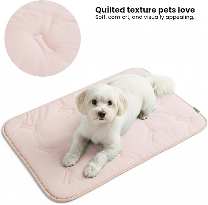 DORMORA Cooling Pet Mat – 41x28.5 Dog or Cat Cool & Comfy, Soft Breathable Self-Cooling Pad, Pet-Safe, Durable, Perfect for Hot Weather, Naps, Crates, Cars, Couch, Washable, Take Anywhere, Pink
