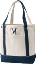 Lands' End Pre-Monogrammed Letter Canvas Tote Bag