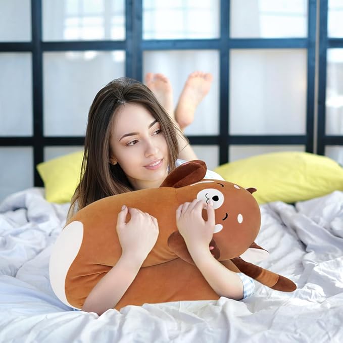 MIAOHAHA Long Plush Raccoon Pillow - Cute Plush Toy Doll Stuffed Animal Hugging Pillow for Sleeping Gift for Kids and Girls (90cm/35.4in)