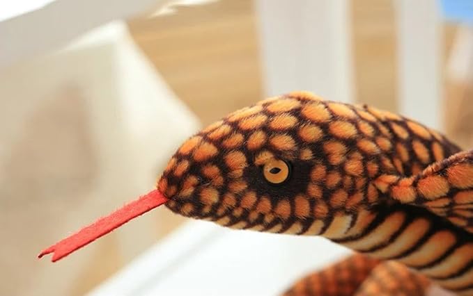VSFNDB Stuffed Cobra Snake Animal Plush Toy 44 Inches Realistic Long Qamra The Queen Cobra Animal Stuffed Plushies Naja Nivea Cape Cobra Python Stuff Dolls Gift for Children Kids Boys Girls, 44Inches