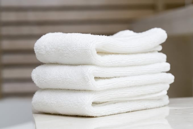 Utopia Towels 60 Pack Cotton Washcloths Set, 100% Ring Spun Cotton, Premium Flannel Face Cloths, Highly Absorbent and Soft Feel Fingertip Towels, White