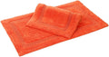 C23 Luxury 2200 GSM Heavyweight Bath Mat (Pack of 2) 100% Tufted Cotton 20"x32" & 16"x24" Orange Thick & Plush Bathroom Rugs Ultra-Absorbent, Quick Dry, Anti-Slip Natural Latex Back, Machine Washable