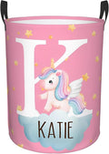 Personalized Cute Forest Animal Laundry Hamper for Kids,Custom Name Dirty Clothes Basket, Nursery Toy Bin Organizer for Baby Boys Girls Toddler Bathroom Bedroom Decor, Collapsible Storage with Handles