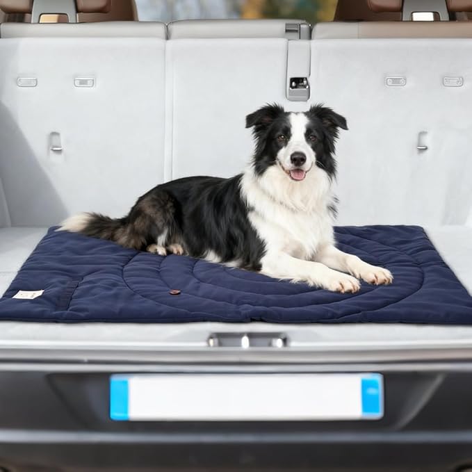Travel Dog Bed | Camping Dog Bed | 37.4"x25.6" Waterproof Outdoor Dog Mat | Portable Place Mat for Dogs with Handle | Machine Washable | Easy Clean for Outdoor Adventures (Yellow)