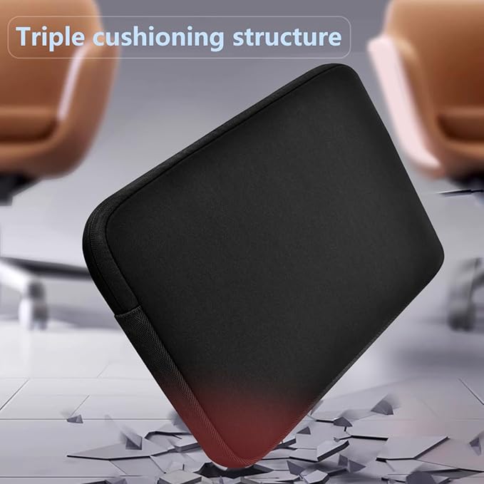 ZINMARK Laptop Sleeve Case 13-14 inch with Small Case, Neoprene Rainproof & Shockproof Cover for MacBook Pro 14" M3 M2 M1 and 13.3" MacBook Air/Pro, XPS 13/14 & Most 13"-14" Notebooks，Black