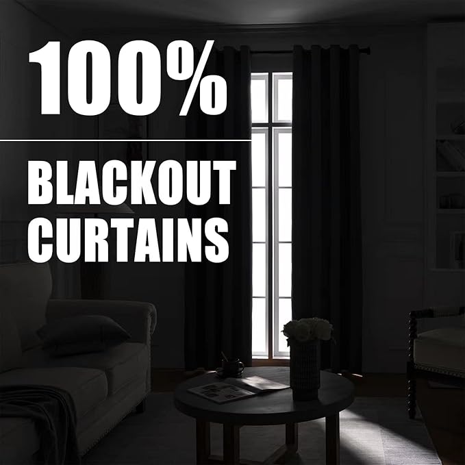 Rutterllow 100% Blackout 340 GSM Curtains 2 Panels, Full Shade 102 Inches Long Complete Drapes for Living Room, Thermal Insulated Bedroom Window Treatment Drapes (Sage Green, 52 x 102 inch)