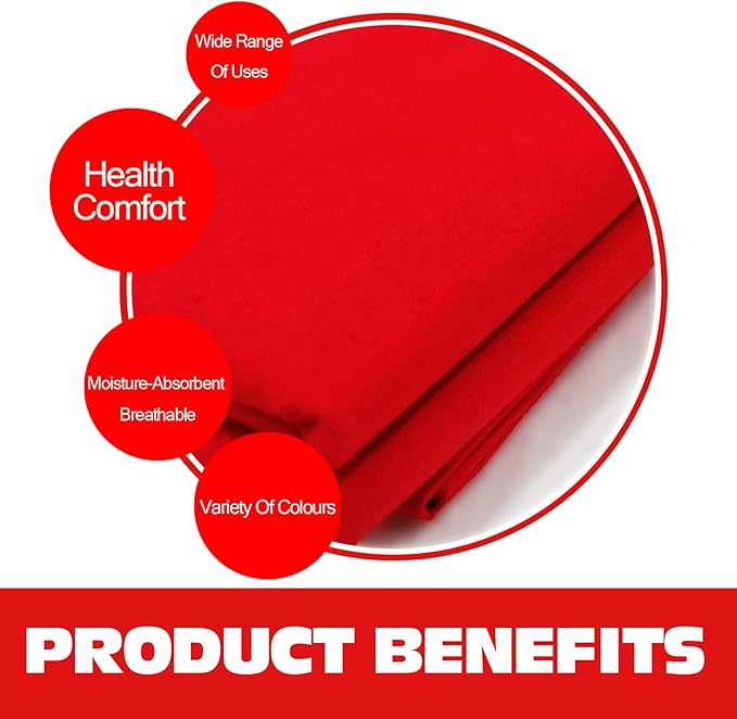 100% Red Cotton Fabric for Sewing by 3 Yard, 59”Width Quilting Fabric Medium Weight 5.8 oz, Muslin Fabric by The Yard, Embroidery Cloth